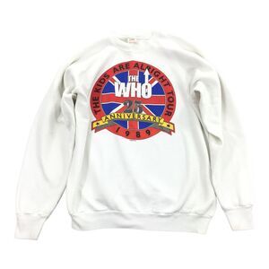 Vintage 1989 The Who Crewneck Pullover Sweatshirt Size Extra Large White XL